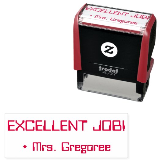 Fun "EXCELLENT JOB!" + Rubber Stempel voor educati (In situ)