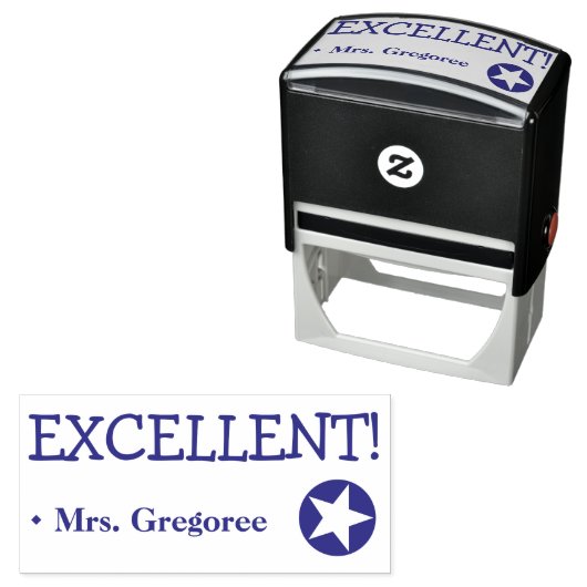 Fun "EXCELLENT!" + Rubberstempel van leraar Zelfinktende Stempel (In situ)