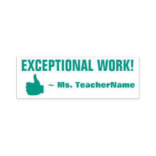 Fun "EXCEPTIONEEL WERK!" + Aangepaste naam voor aa Zelfinktende Stempel