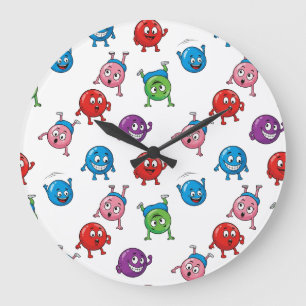 Fun_&_Expressive_Circle_Characters_Seamless_Patter Grote Klok