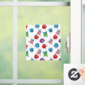 Fun_&_Expressive_Circle_Characters_Seamless_Patter Raamsticker (Huis)