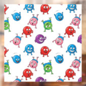 Fun_&_Expressive_Circle_Characters_Seamless_Patter Raamsticker (Vel 2)