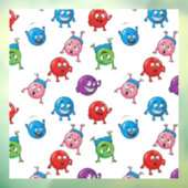 Fun_&_Expressive_Circle_Characters_Seamless_Patter Raamsticker (Vel 3)