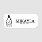Fun Eyechart Optician Name Tag (Voorkant)