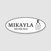 Fun Eyechart Optician Name Tag (Voorkant)