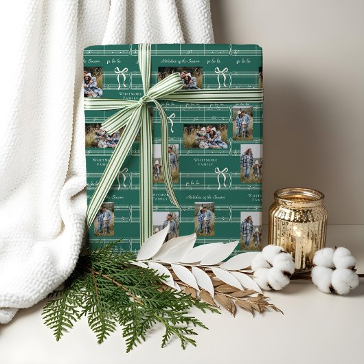 Fun Fa La La Bow  Bladmuziek Fotocollage Cadeaupapier