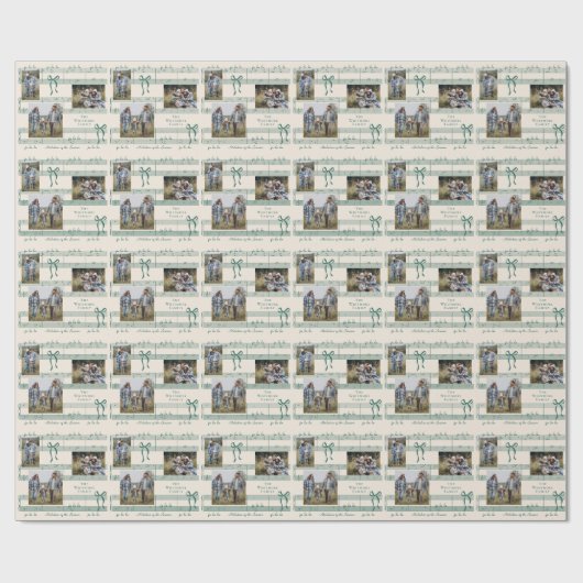 Fun Fa La La Bow Bladmuziek Fotocollage Cadeaupapier (Vlak)