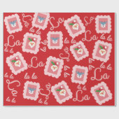 Fun Fa La La Kerstcarol Script Santa Claus Cadeaupapier (Vlak)