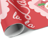 Fun Fa La La Kerstcarol Script Santa Claus Cadeaupapier (Rol Hoek)