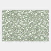 Fun Fa La La Kerstcarol Script Santa Claus Inpakpapier Vel (Voorkant 2)