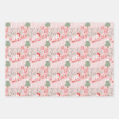 Fun Fa La La Kerstcarol Script Santa Claus Inpakpapier Vel (Voorkant)