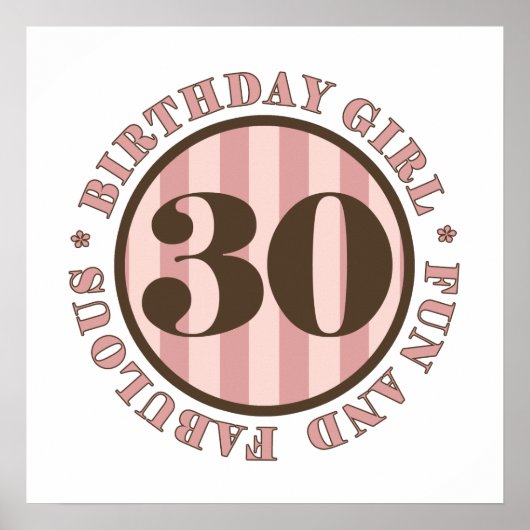 Fun & Fabulous 30th Birthday Gifts Poster (Voorkant)