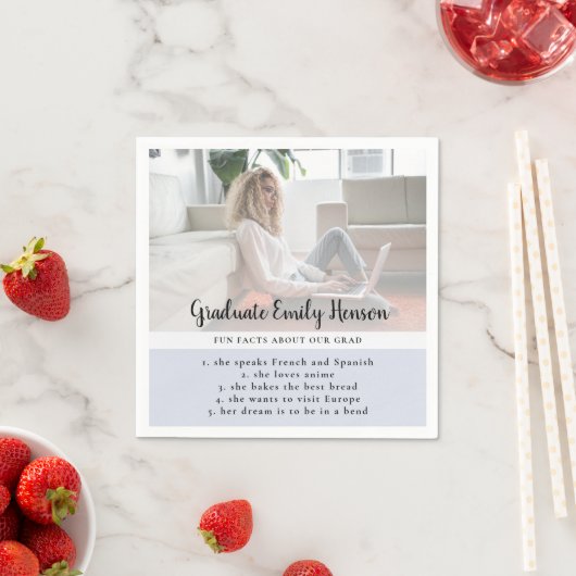 Fun Fact Blue Afstuderen Fotogradatie Partij Servet (Insitu)