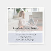 Fun Fact Blue Afstuderen Fotogradatie Partij Servet (Voorkant)