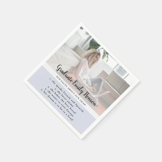 Fun Fact Blue Afstuderen Fotogradatie Partij Servet (Hoek)