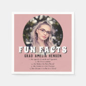 Fun Fact Dusty Pink Afstuderen Foto Afstuderen Servet (Voorkant)