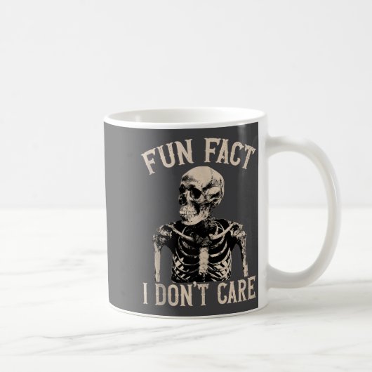 Fun Fact I Don’t Care Skull Funny Sarcastic Quote  Koffiemok (Rechts)