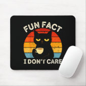 Fun Fact I Don't Care Funny Black Cat Saying Quote Muismat (Met muis)