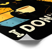 Fun Fact I Don't Care Funny Black Cat Saying Quote Poster (Hoek)