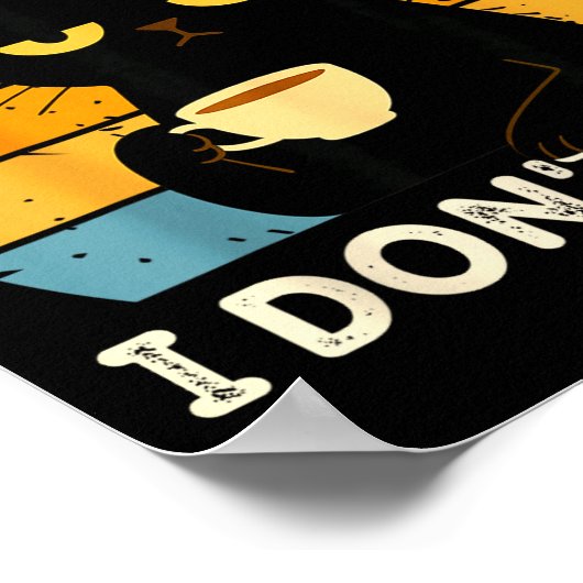 Fun Fact I Don't Care Funny Black Cat Saying Quote Poster (Hoek)