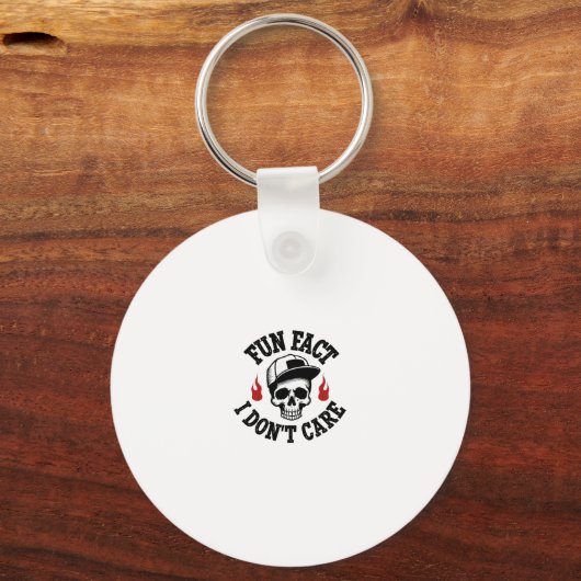 Fun Fact I Don't Care Funny Skeleton Saying (2) Sleutelhanger (Voorkant)