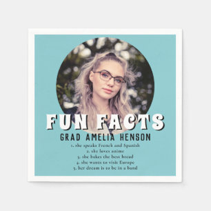 Fun Fact Mint Blue Afstuderen Foto Afstuderen Servet