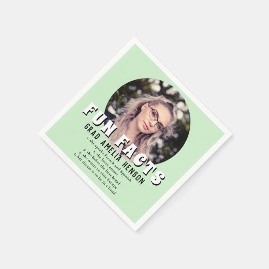 Fun Fact Mint Green Afstuderen Foto Afstuderen Servet (Hoek)