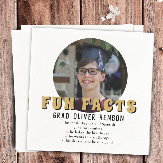 Fun Fact Modern Afstuderen Fotogradatie Party Servet