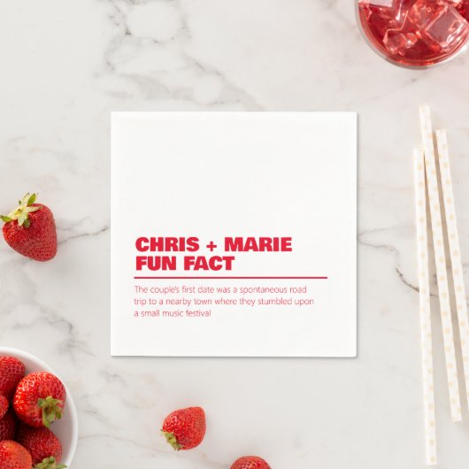 Fun Fact Napkin Weddenschap cocktail hour Servet (Insitu)