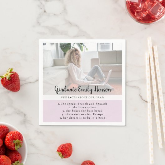 Fun Fact Pink Afstuderen Fotogradatie Partij Servet (Insitu)