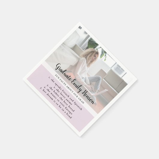 Fun Fact Pink Afstuderen Fotogradatie Partij Servet (Hoek)