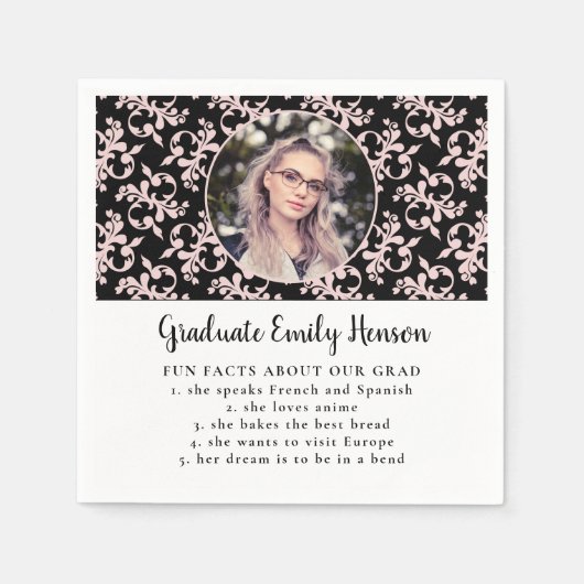 Fun Fact Rococo Afstuderen Foto Afstuderen Servet (Voorkant)