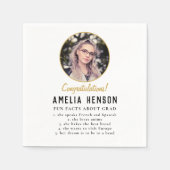 Fun Fact Simple Afstuderen Photo Graduparty Na Servet (Voorkant)