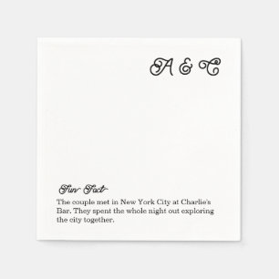 Fun Fact Wedding Cocktail Napkin Servet