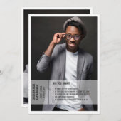 Fun facts 2 foto afstuderen aankondiging uitnodigi (Voorkant / Achterkant)