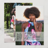 Fun facts 2 foto modern afstuderen kaart (Voorkant / Achterkant)