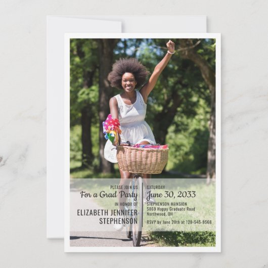 Fun facts 2 foto modern afstuderen kaart (Achterkant)