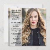 Fun facts 2 foto moderne aankondiging afstuderen (Voorkant)