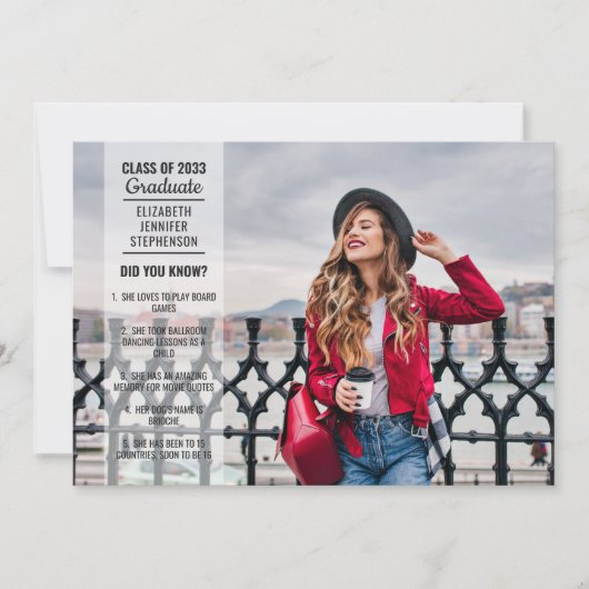 Fun facts 2 foto moderne studentenopleiding kaart (Voorkant)