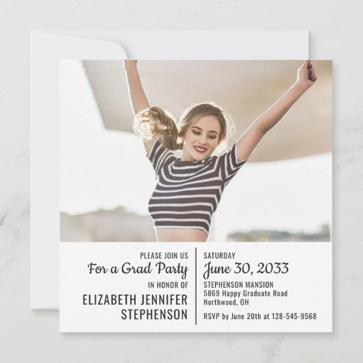 Fun facts afstuderen aankondiging 2 foto modern (Achterkant)