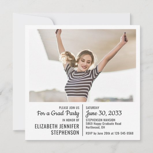 Fun facts afstuderen aankondiging 2 foto modern (Achterkant)