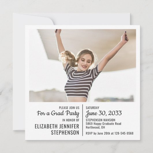 Fun facts afstuderen aankondiging 2 foto modern (Achterkant)