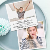 Fun facts afstuderen aankondiging 2 foto modern