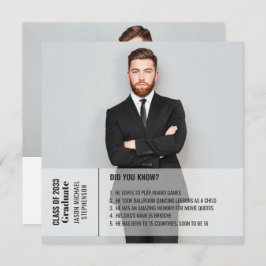 Fun facts afstuderen aankondiging 2 foto modern