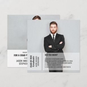 Fun facts afstuderen aankondiging 2 foto modern