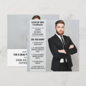 Fun facts afstuderen aankondiging 2 foto modern (Voorkant / Achterkant)