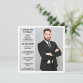 Fun facts afstuderen aankondiging 2 foto modern (Staand voorkant)