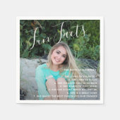 Fun Facts Afstuderen Photo Simple Handwrite Napk Servet (Voorkant)