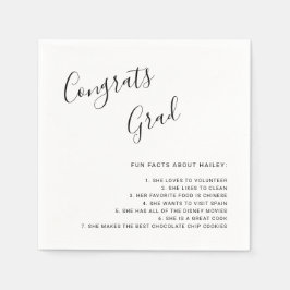 Fun Facts Afstuderen Simple Handwrite Servet