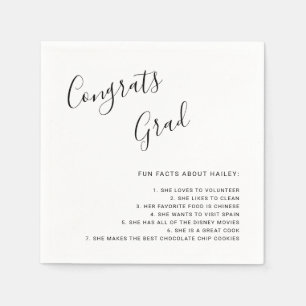 Fun Facts Afstuderen Simple Handwrite Servet